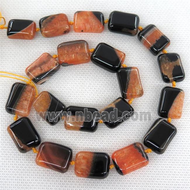 orange Druzy Agate rectangle beads