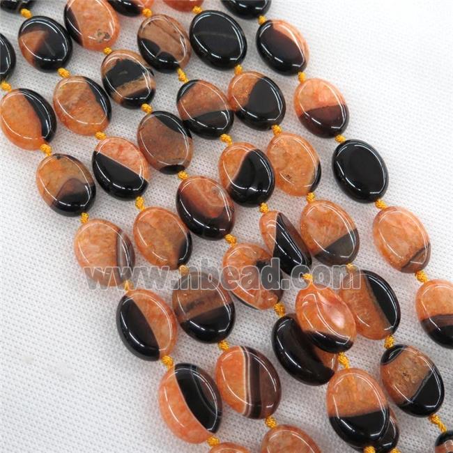orange Druzy Agate oval beads