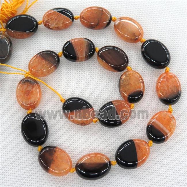 orange Druzy Agate oval beads