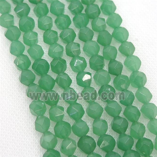 green Aventurine Beads, faceted round, starcut