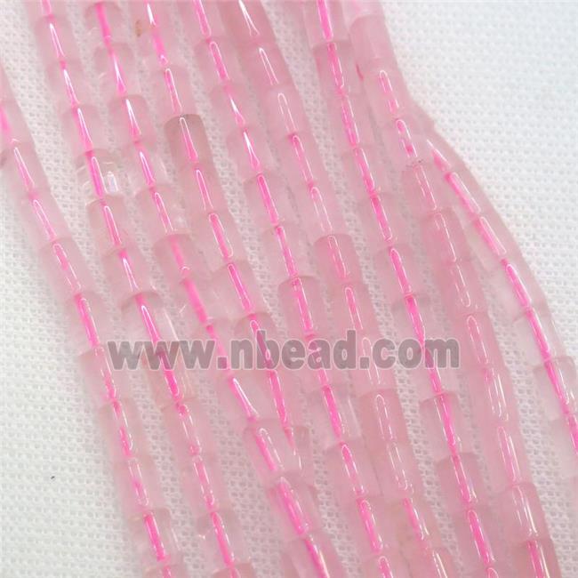 Rose Quartz beads, tube