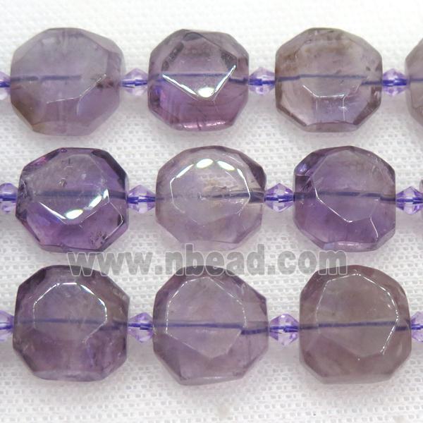 Amethyst Beads, faceted square