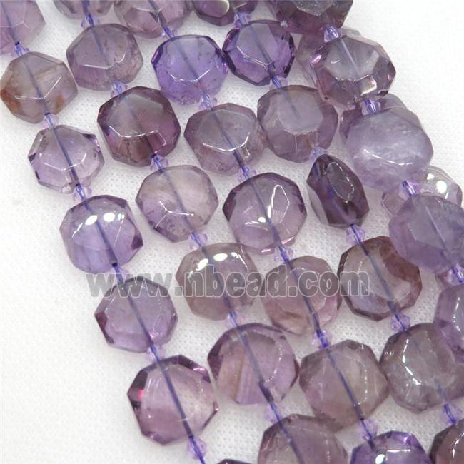 Amethyst Beads, faceted square