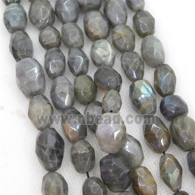 Labradorite Beads, faceted freeform