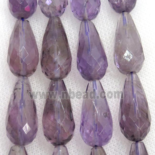 purple Amethyst Beads, faceted teardrop