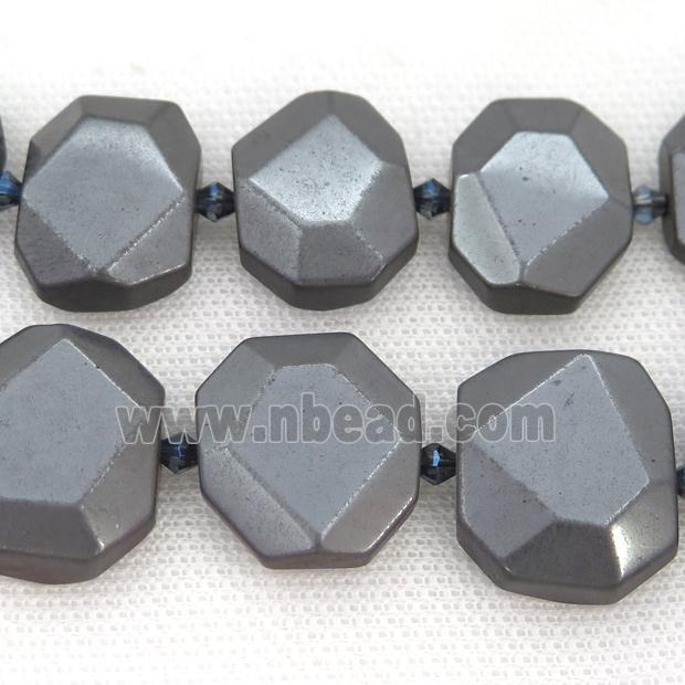 Iron Pyrite Beads, faceted rectangle