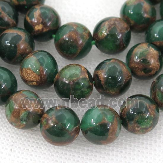 Assembled Gemstone Beads, round, green