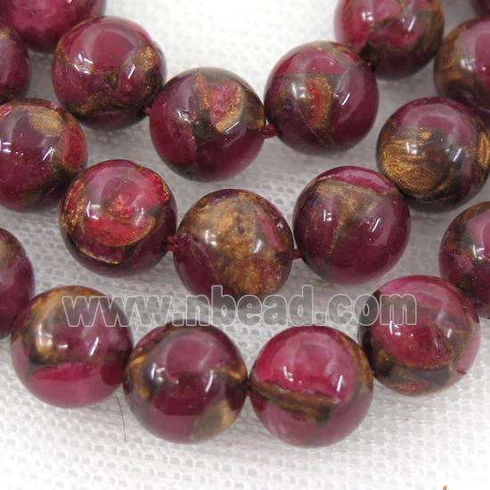 Assembled Gemstone Beads, round, red