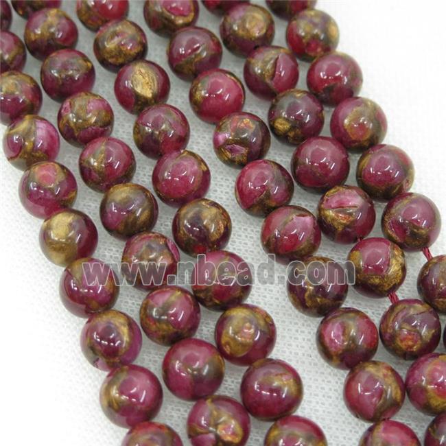 Assembled Gemstone Beads, round, red