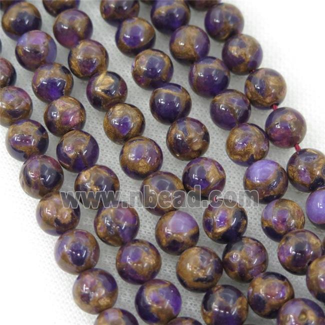 Assembled Gemstone Beads, round, purple