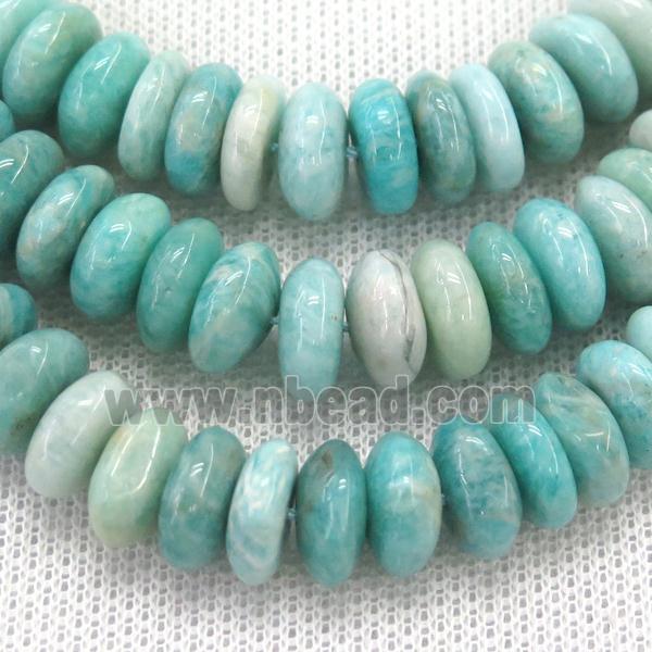 green Amazonite rondelle Beads
