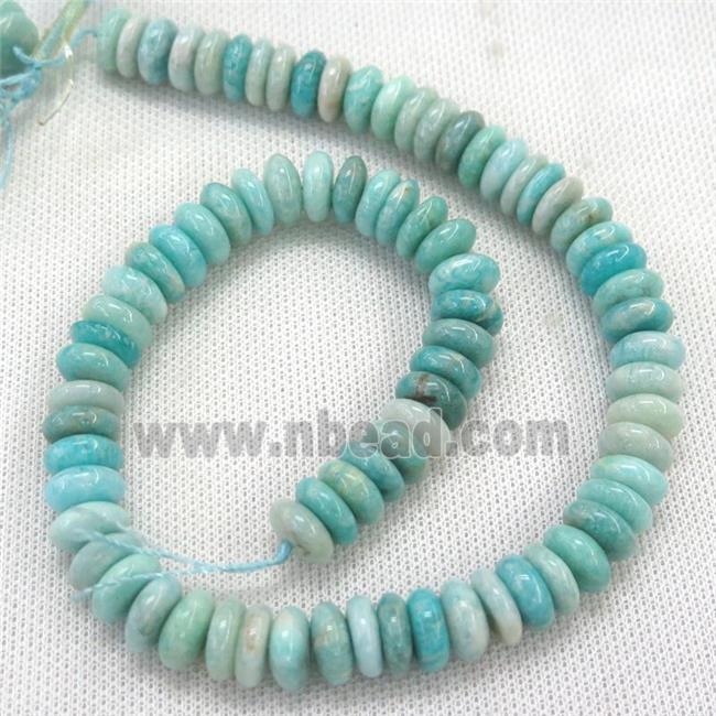 green Amazonite rondelle Beads