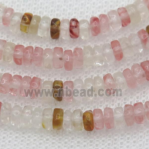 watermelon quartz heishi beads, tigerskin