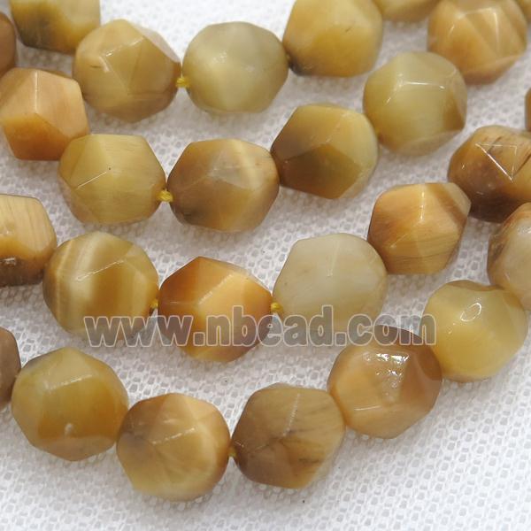 golden Tiger eye stone beads, faceted round