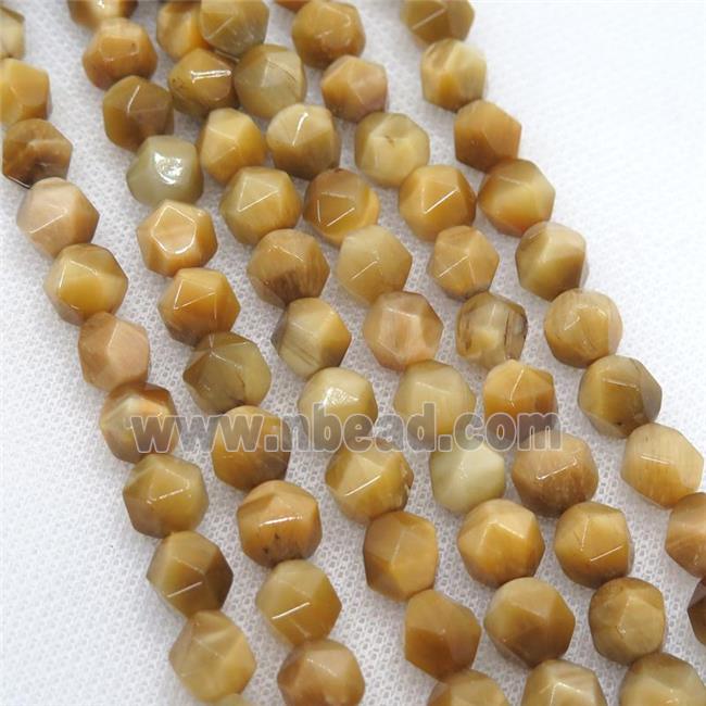 golden Tiger eye stone beads, faceted round