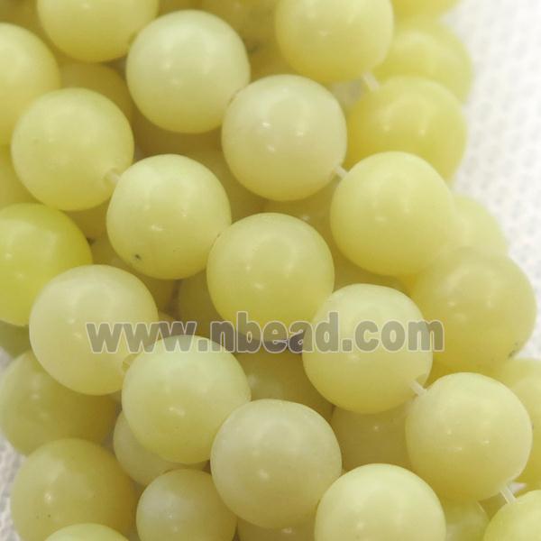 Lemon Chrysoprase Beads, round