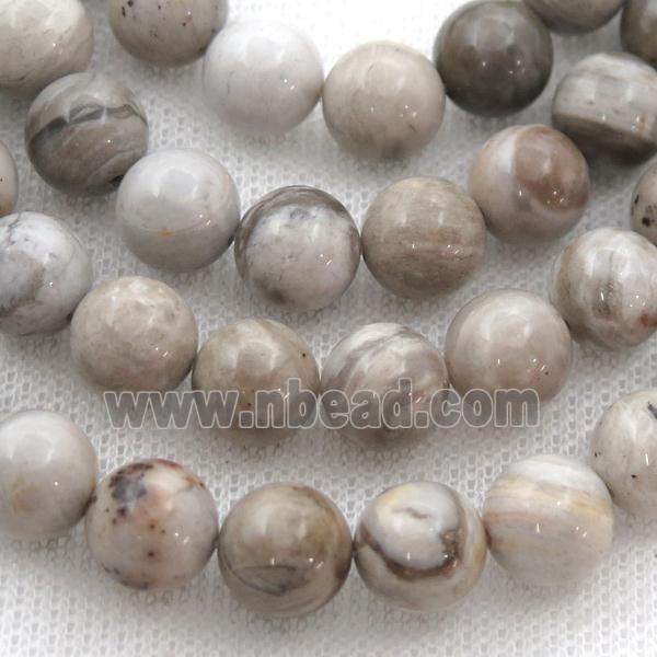 Silver Leaf Jasper Beads, round