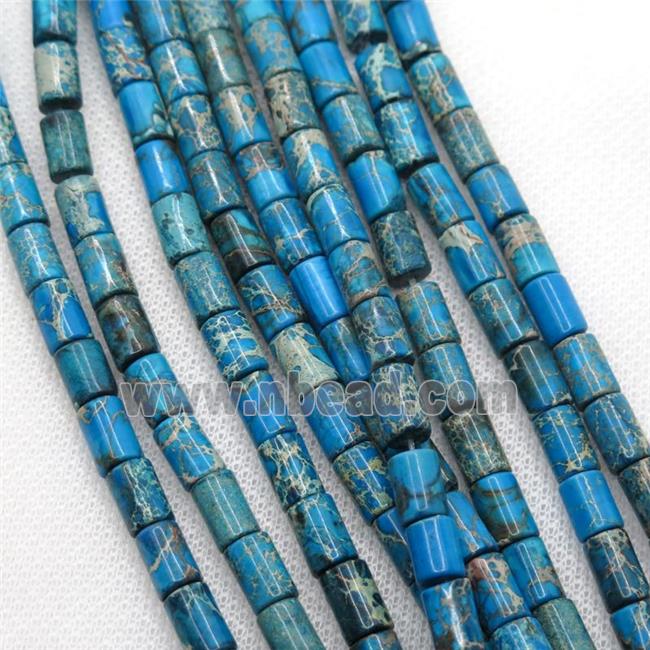 blue Imperial Jasper tube beads