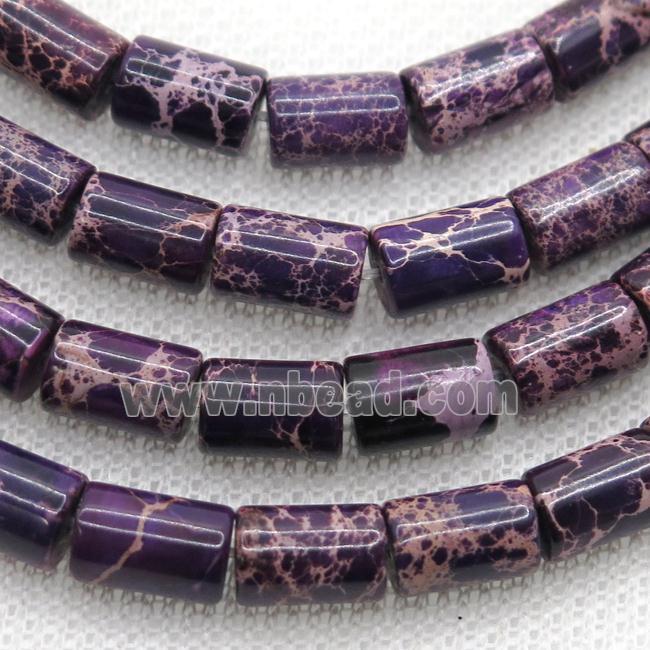 purple Imperial Jasper tube beads