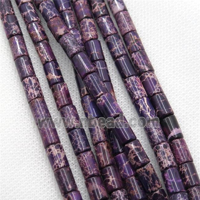 purple Imperial Jasper tube beads