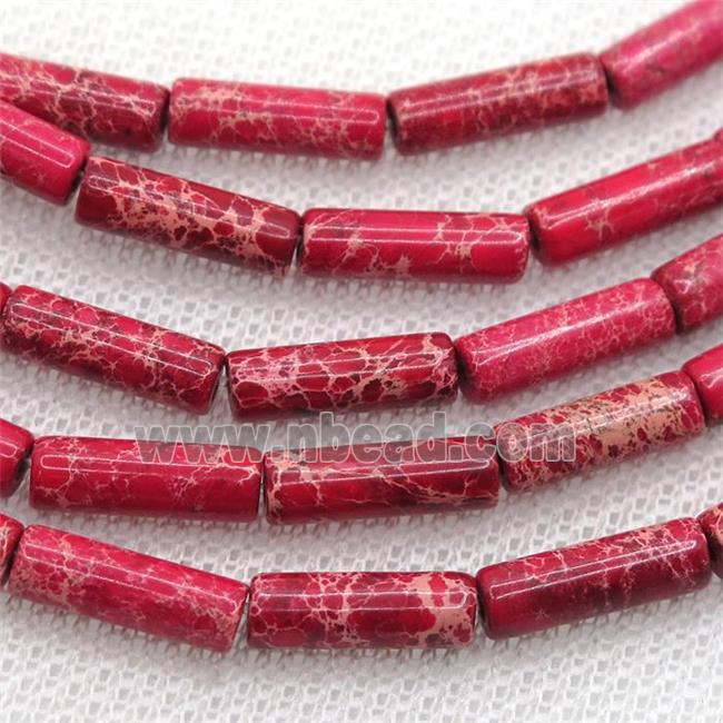red Imperial Jasper tube beads