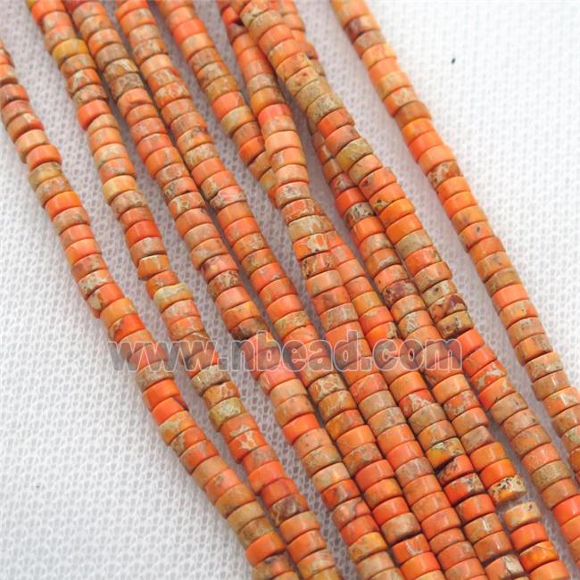 orange Imperial Jasper heishi beads