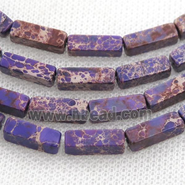 purple Imperial Jasper cuboid beads