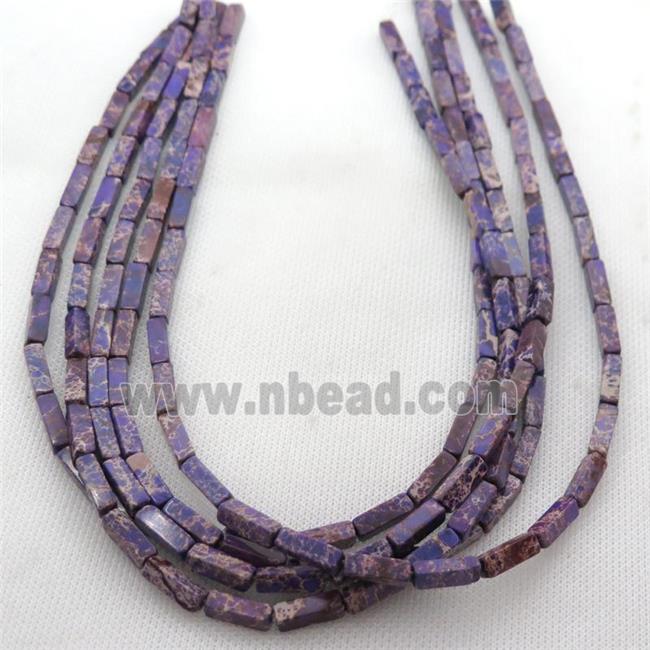 purple Imperial Jasper cuboid beads