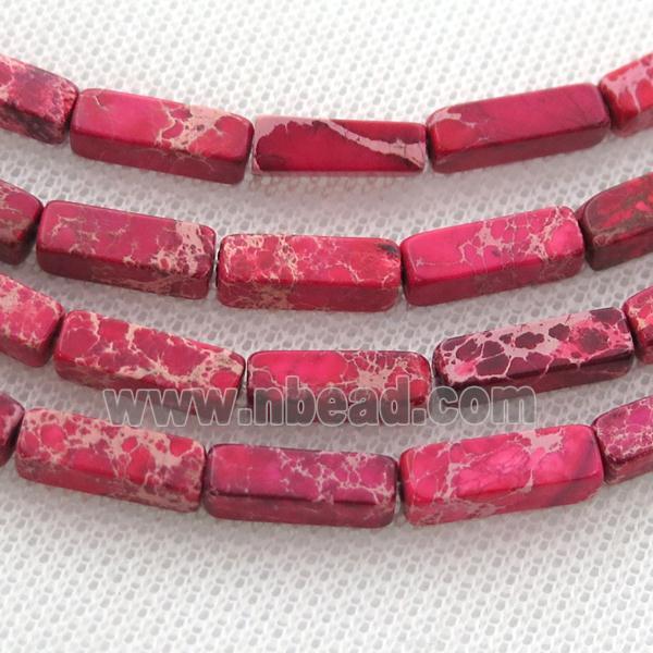 red Imperial Jasper cuboid beads