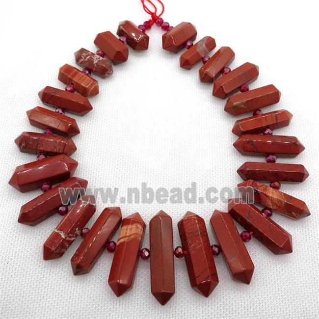 Red Jasper bullet beads