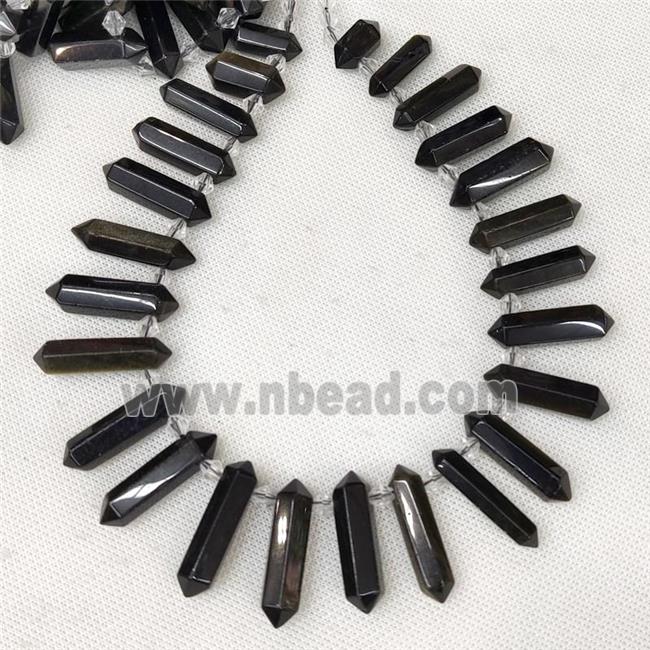 Obsidian bullet beads