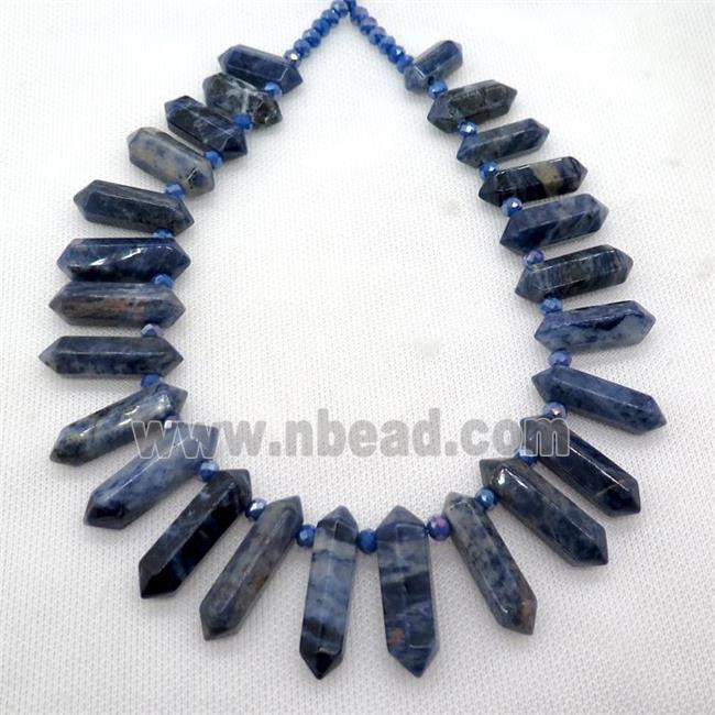 blue Sodalite bullet beads