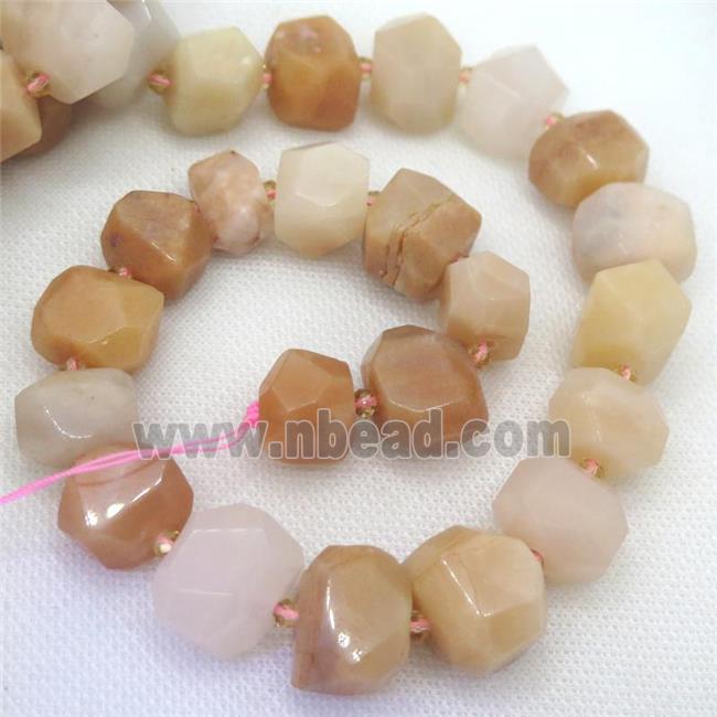 pink Aventurine nugget beads, faceted freeform