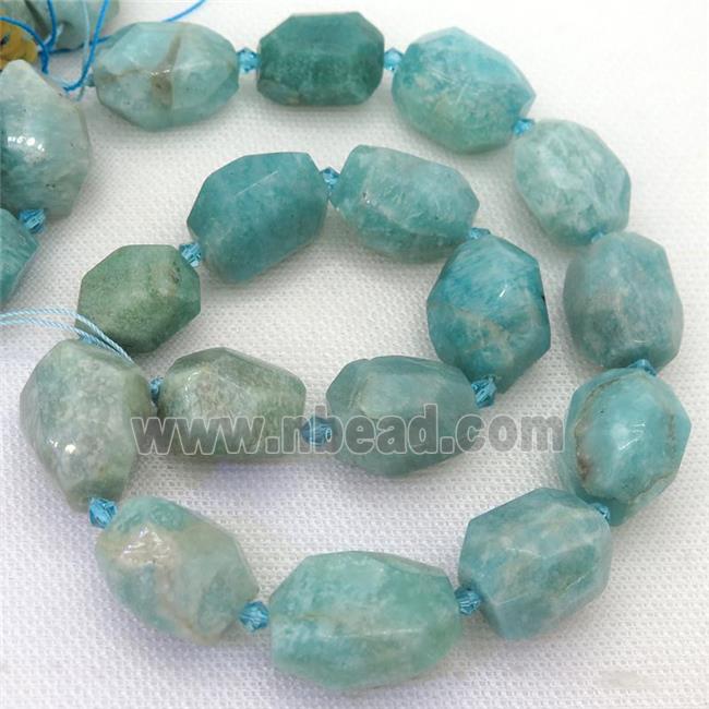 Amazonite nugget beads, faceted freeform