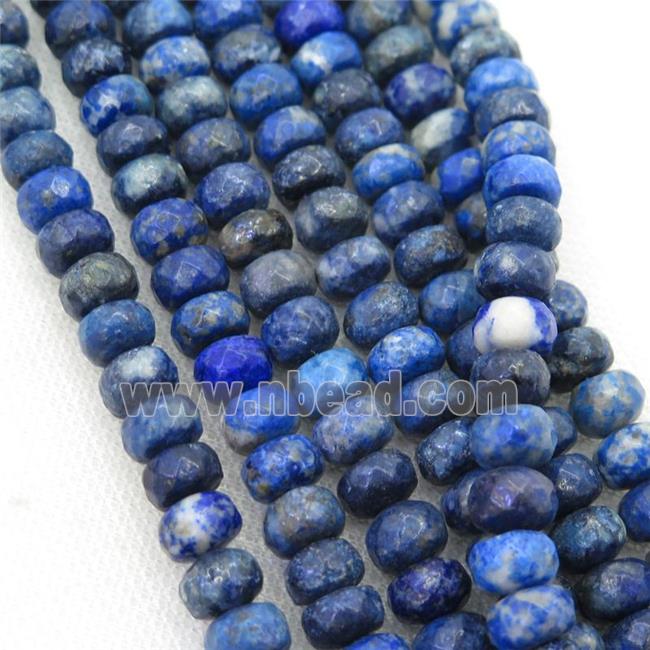 blue Lapis beads, faceted rondelle
