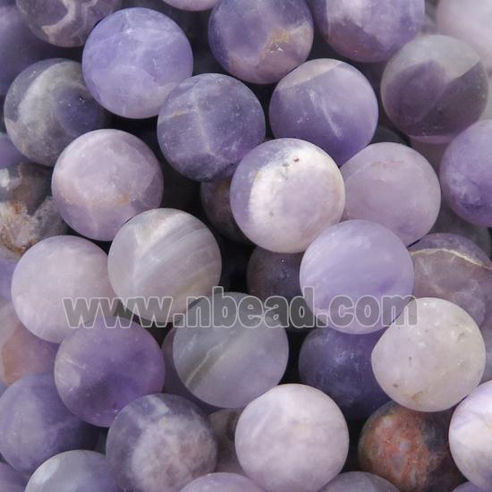 round purple dogtooth Amethyst beads, matte