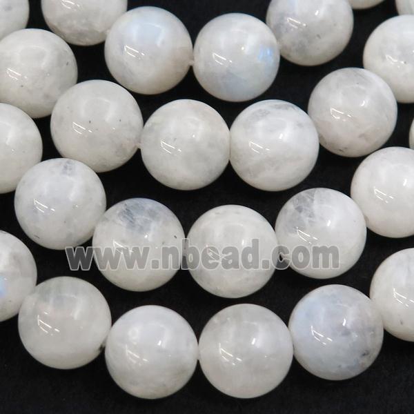 white MoonStone Beads, round, A-grade