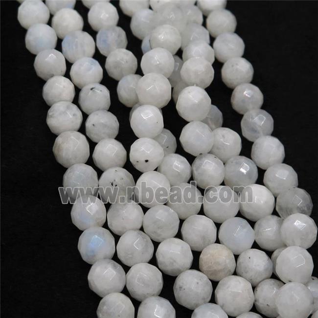 white MoonStone Beads, faceted round