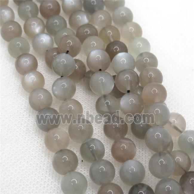 gray MoonStone Beads, round