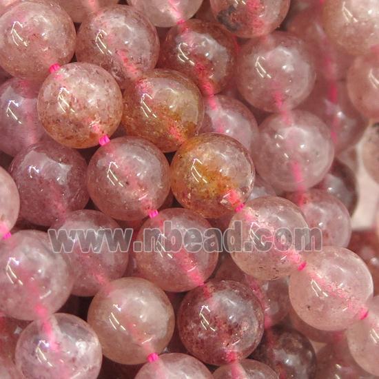 round Strawberry Quartz Beads