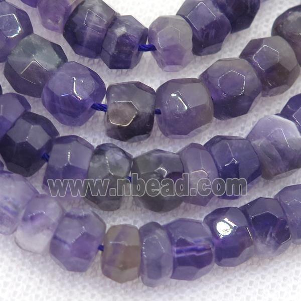 purple Amethyst Beads, faceted rondelle