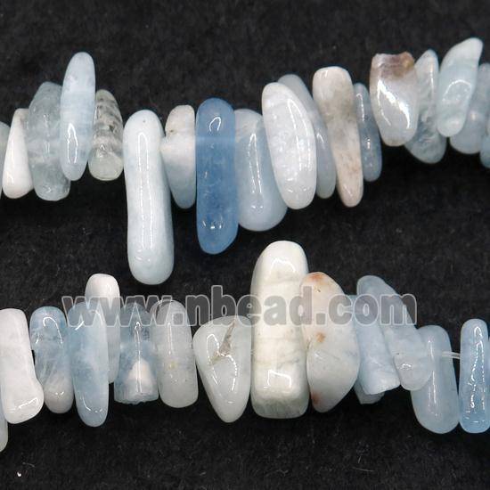 Aquamarine chip beads