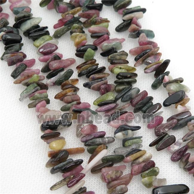 Tourmaline beads chip, multicolor