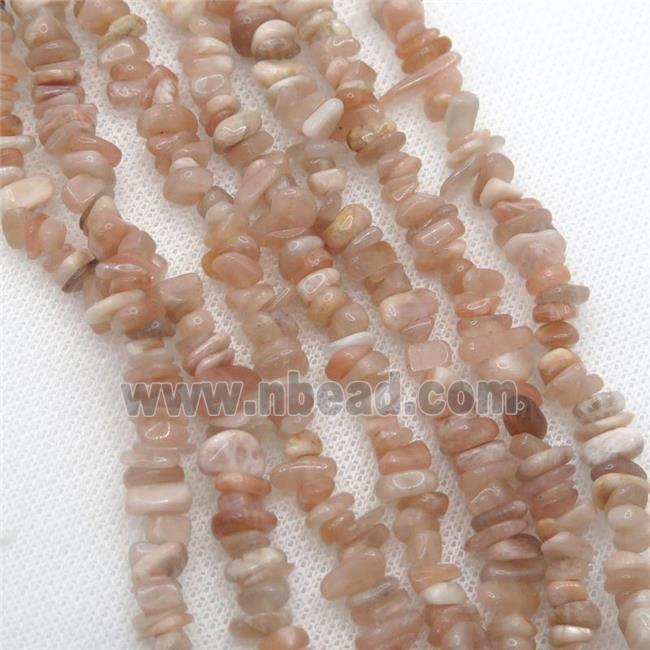 peach SunStone chip beads