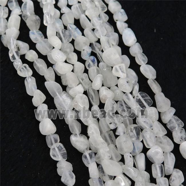 white MoonStone chip beads