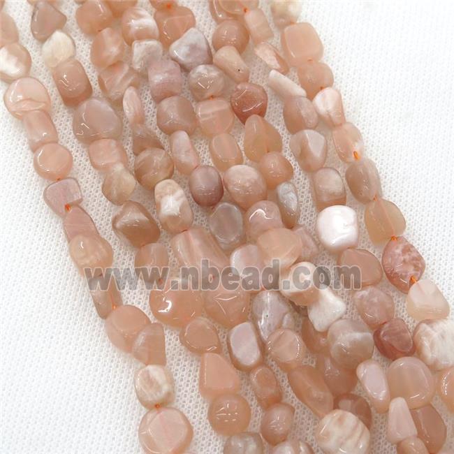 peach SunStone chip beads