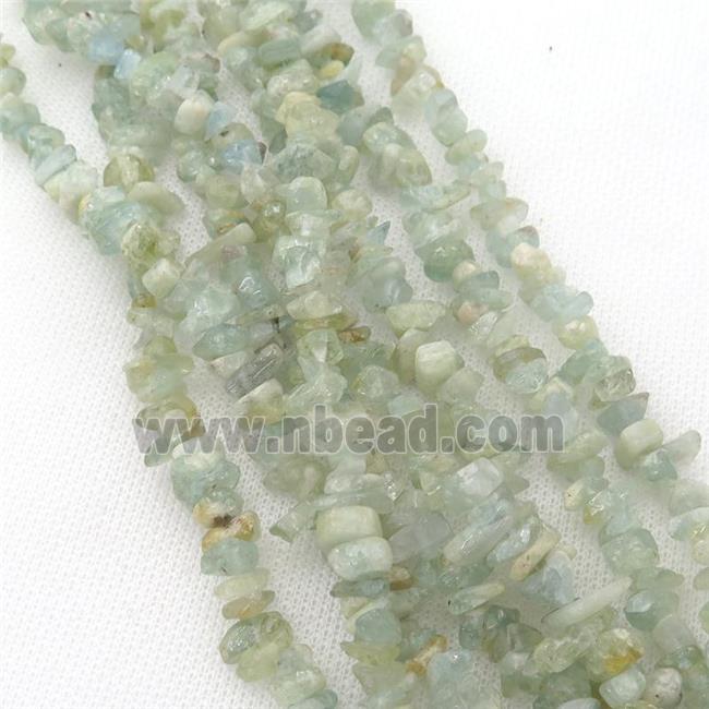 Aquamarine chip beads, B-grade