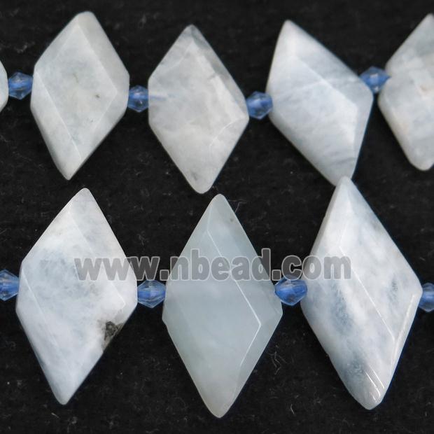 blue Aquamarine rhombic beads
