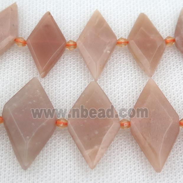 peach MoonStone rhombic beads