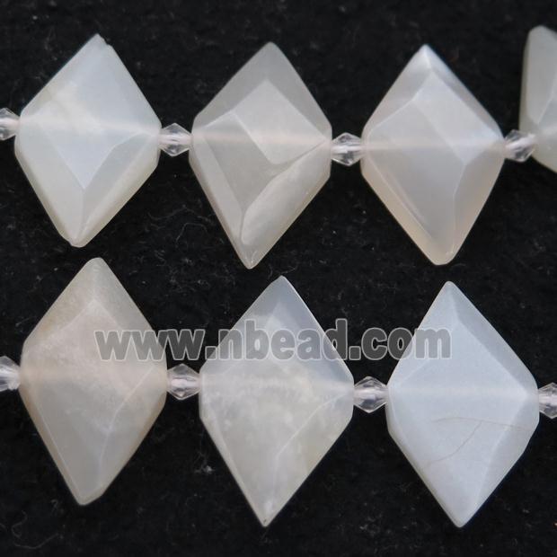 white MoonStone rhombic beads, A-grade